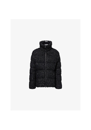 Womens Moncler Urbel Tweed Short Down Jacket