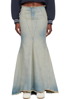Off-White Blue Denim Maxi Skirt