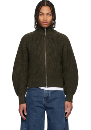 JACQUEMUS Green 'Le Cardigan Zippe Merino' Track Jacket