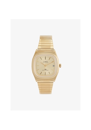 Mens Timex Automatic 1983 E Line Reissue Gold-Tone Expansion Band Stainless-Steel Watch 34mm