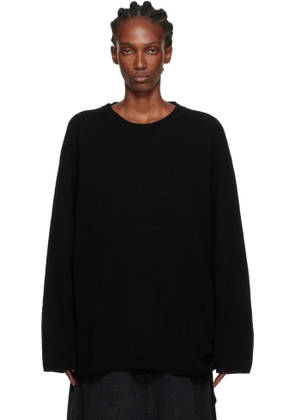 YOHJI YAMAMOTO Black String Round Neck Sweater