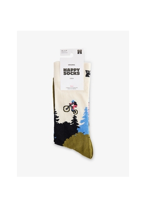 Mens Happy Socks Landscape Cotton-Blend Crew Socks