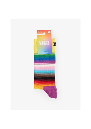 Mens Happy Socks Rainbow Cotton-Blend Crew Socks