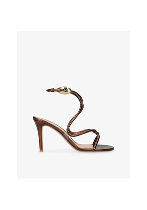 Womens Gianvito Rossi Black Mamba 85 Leather Heeled Sandals