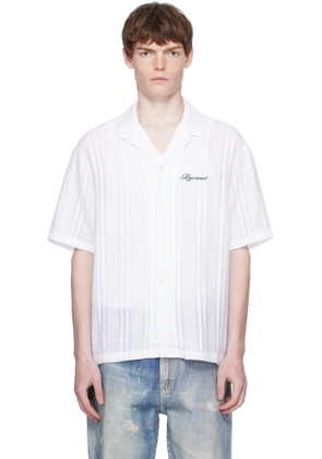 Represent White Embroidered Bowling Shirt