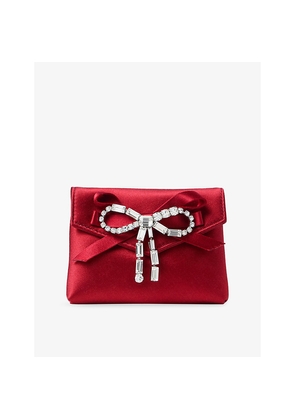 Womens Jimmy Choo Soft Bow Satin Card Holder