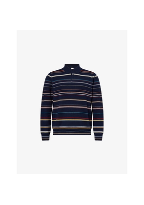 Mens Paul Smith Striped Long-Sleeve Wool Polo Shirt