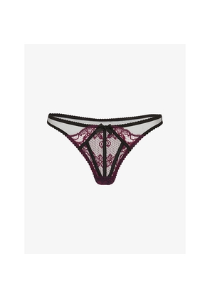 Womens Agent Provocateur Rozlyn Mesh and Lace Thong