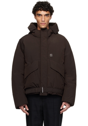 WOOYOUNGMI Brown Hooded Goose Down Jacket