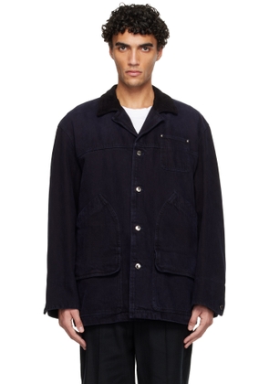 WOOYOUNGMI Navy Tin Washed Denim Jacket