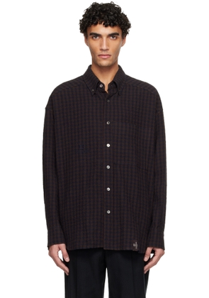 WOOYOUNGMI Brown Gingham Check Shirt