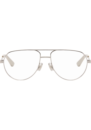Bottega Veneta Silver Aviator Glasses