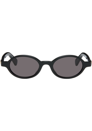 Bottega Veneta Black Classic Oval Sunglasses