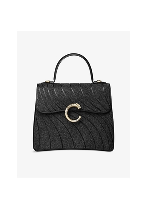 Womens Panthère C De Cartier Leather Top-Handle Bag