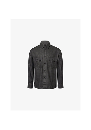 Mens Dunhill Super 170S Glen-Check Wool and Cashmere-Blend Overshirt