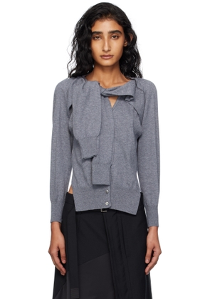OPEN YY Gray Sleeve Layered Cardigan