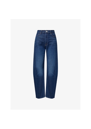 Womens Mother The Full-Pipe Skimp Barrel-Leg Stretch-Denim Jeans