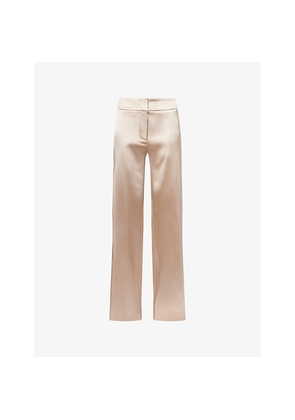Womens Genny Straight-Leg Stretch-Satin Trousers