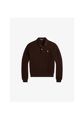 Womens Polo Ralph Lauren Relaxed-Fit Brand-Embroidered Cotton-Blend Sweatshirt