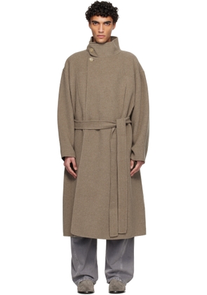 Fear of God Taupe Wool Cashmere Highneck Coat
