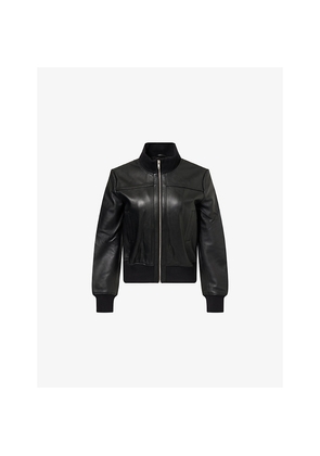 Womens The Frankie Shop Tobias Regular-Fit Leather Bomber Jacket