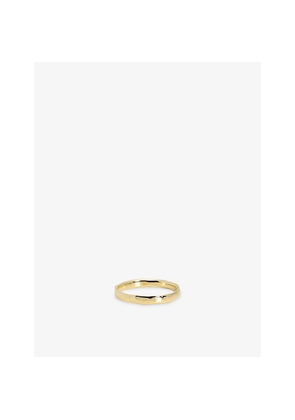 Womens Monica Vinader Hammered Thin 14ct Yellow-Gold Band Ring