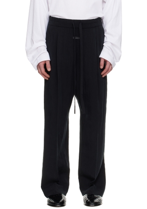 Fear of God Black Tencel Nylon Drawstring Straight Trousers