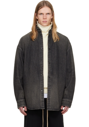 Fear of God Black Snap Front Denim Overshirt
