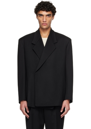 Fear of God Black Satin Wool Double Breasted Blazer