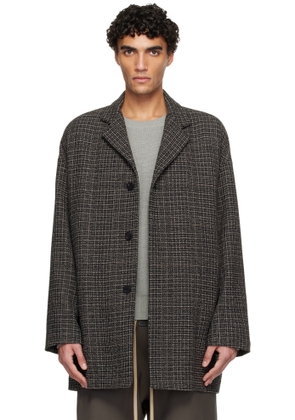 Fear of God Black Wool Plaid Relaxed Blazer