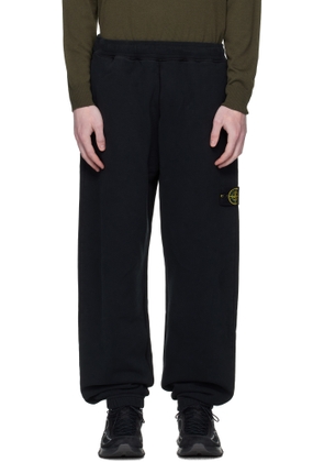 Stone Island Black 6200004 Brushed Organic Cotton Fleece Sweatpants