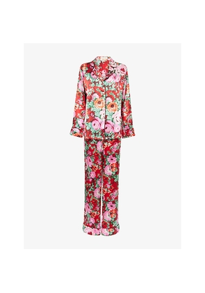 Womens Olivia Von Halle Lila Floral-Print Silk Pyjama Set