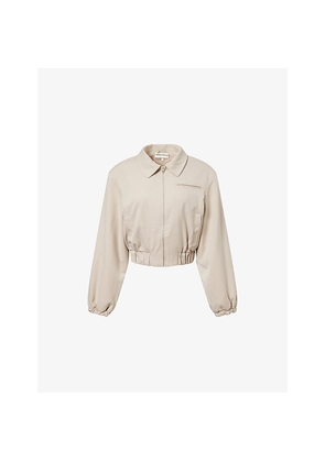 Womens The Couture Club Cropped Tailored Woven Bomber Jacket