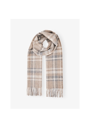 Mens Reiss Charis Checked Wool and Cashmere Scarf