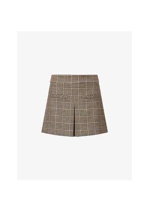 Womens Veronica Beard Pavaline Houndstooth Woven Mini Skirt