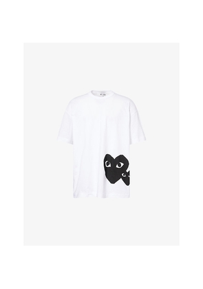 Mens Comme Des Garcons Play Heart-Print Oversized Cotton-Jersey T-Shirt