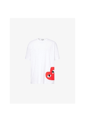 Mens Comme Des Garcons Play Heart-Print Oversized Cotton-Jersey T-Shirt