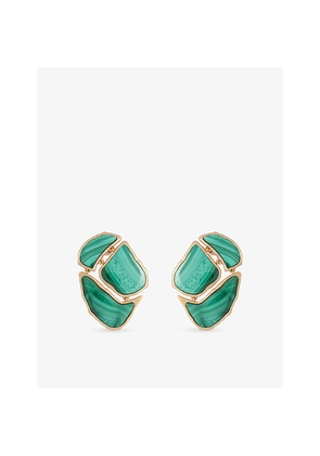 Womens Zimmermann Byron Malachite 16ct Gold-Plated Earrings