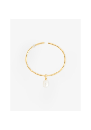 Womens Plow Swing Pearl 18ct Yellow-Gold Plated Sterling-Silver and Fresh-Water Pearl Bracelet