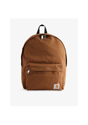 Mens Carhartt WIP Logo-Patch Zip-Pocket Cotton Backpack