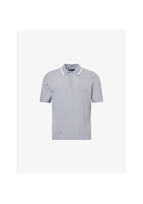 Mens Rag & Bone Harvey Tipped-Collar Cotton-Blend Polo Shirt