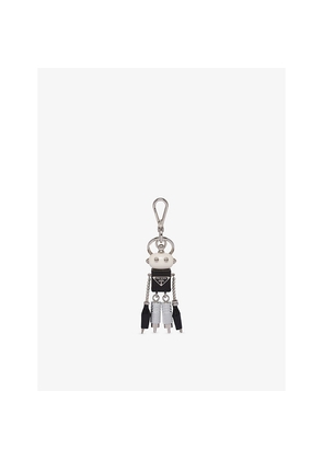 Mens Prada Robot Saffiano Leather Keychain Charm