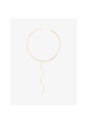 Womens Plow Chain 18ct Yellow Gold-Plated Sterling-Silver Choker