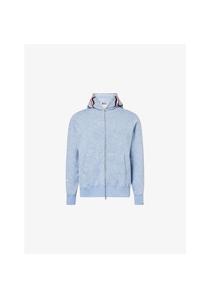 Mens A Bathing Ape x Ovo Neon 1st Camo Shark Cotton-Jersey Hoodie