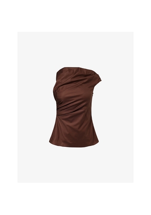 Womens Reformation Dessa Asymmetric Off-Shoulder Cotton Top