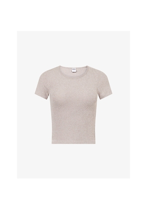 Womens Gymshark Supersoft Ribbed Stretch-Woven T-Shirt