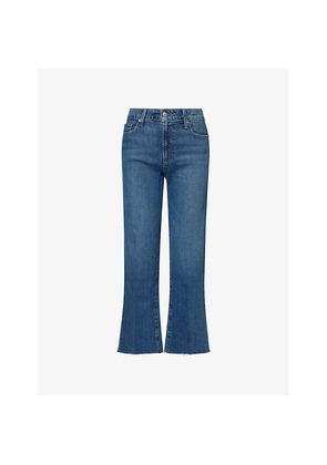 Womens Paige Leenah Ankle Raw-Hem Denim Jeans