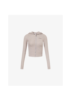 Womens Gymshark Supersoft Ribbed Stretch-Woven Hoodie