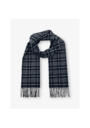Mens Reiss Theo Checked Wool and Cashmere-Blend Scarf