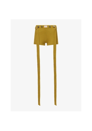 Womens Jean Paul Gaultier Straps Ribbed Cotton-Knit Shorts